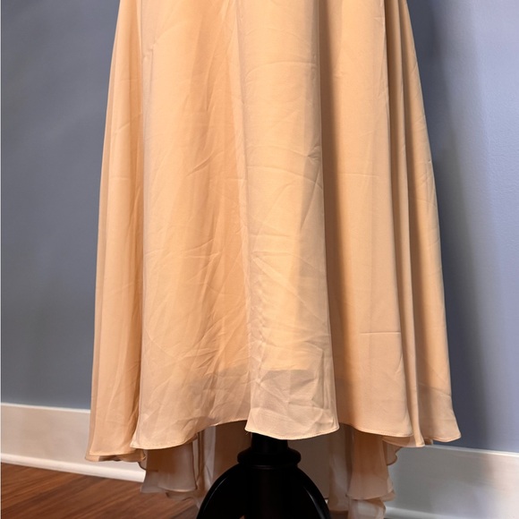 Taupe Sequin High Low Dress with Flutter Cap Sleeves Size 18W - Picture 7 of 14